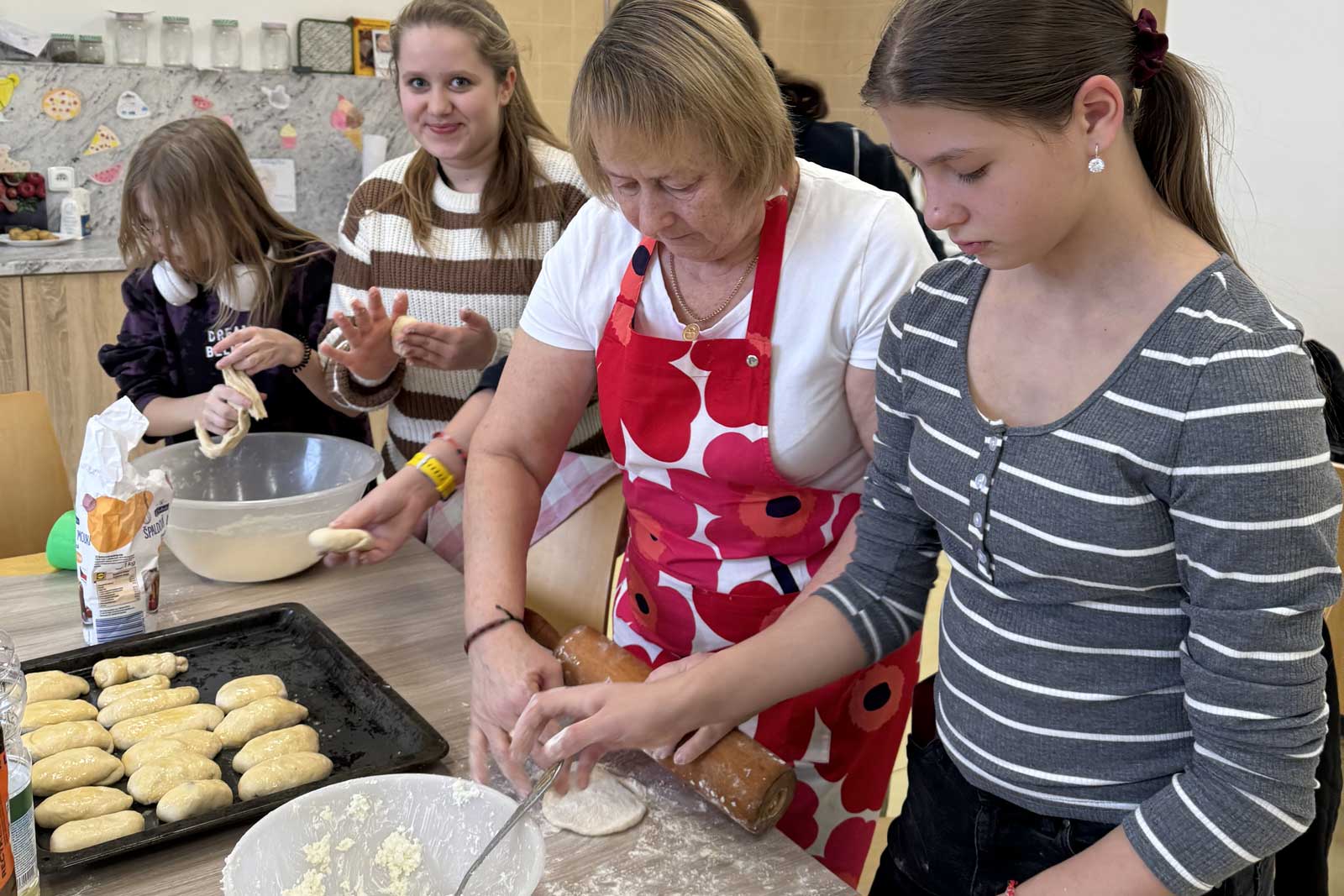Sweet or savoury, the weekly cooking class is extremely popular with the children.